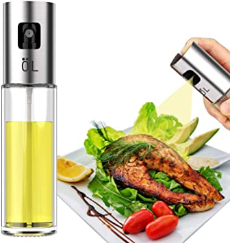 LAO XUE Olive Oil Sprayer Food-Grade Glass Bottle Dispenser for Cooking, BBQ, Salad, Kitchen Baking, Roasting, Frying