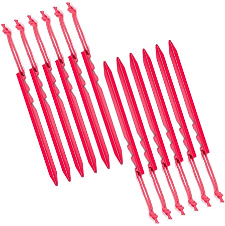 Vancool 12PCS 7 inch Outdoors Aluminum Alloy Triangle Tent Stakes with 3 Guy Point