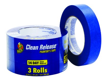 Duck Brand 240180 Clean Release Painter's Tape, 0.94 Inches by 60 Yards, Blue, 3-Pack of Rolls