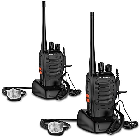 Walkie Talkies, YKS 2 PCS Baofeng BF-888s Two Way Radio 16 Channels with Voice Prompt Rechargeable Walky Talky UHF 400-470MHz Handheld Transceiver USB Charger with Original Earpieces, CTCSS/DCS functi