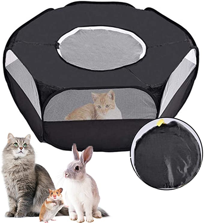 Supmaker Small Animal Playpen,Waterproof Guinea Pig Rabbit Cage Playpen Tent with Zippered Cover,Portable Yard Fence for Guinea Pig, Rabbits, Hamster, Chinchillas and Hedgehogs