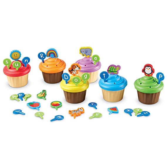 Learning Resources ABC Cupcake Party Toppers, Early Alphabet Learning, Vocabulary Toy, Ages 3