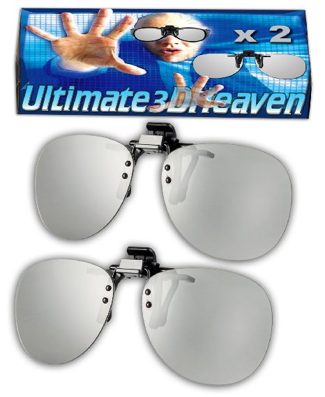 LG CINEMA Clip-On Pack of 2 Compatible Passive 3D Glasses by Ultimate 3D Heaven