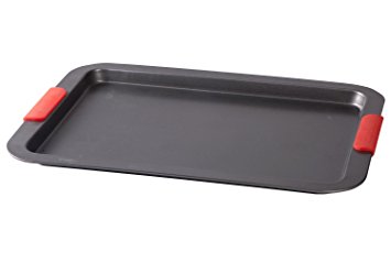 Large Baking Sheet with Red Silicone Handles by HSK