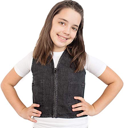 Fun and Function's Stretch Denim Weighted Vest to Reduce Wiggles, Fidgets, Anxiety - Small (Age 5-8)