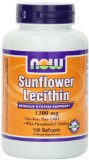 Now Foods Sunflower Lecithin Non GMO Soft-gels 1200mg 100-Count
