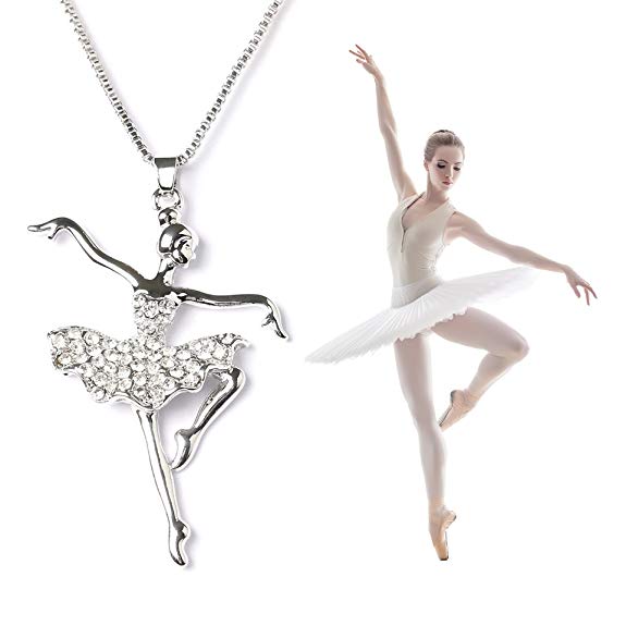 Ballet Dance Pendant Necklace,Little Girl Necklace Dancer Ballet Recital Gift Ballerina Dance Necklaces Teen Girls Jewelry