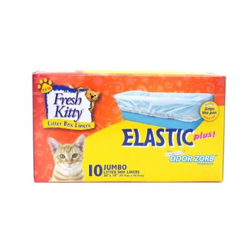 Fresh Kitty Jumbo Elastic Litter Box Liners, Pack of 10 liners
