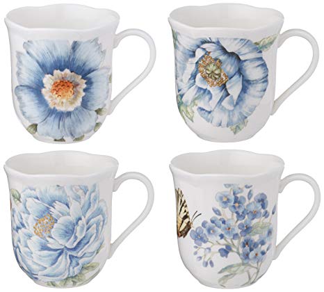 Lenox Butterfly Meadow Assorted Blue Mug, Set of 4