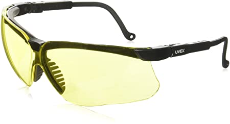 Honeywell Home Uvex S3202 Genesis Safety Eyewear, Black Frame, Amber Ultra-Dura Hardcoat Lens