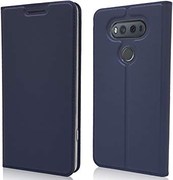 iCoverCase for LG V20 Case, Premium PU Magnetic Leather Case, Ultra Slim Lightweight Flip Book Design Wallet Leather Case with Card Slot (Blue)