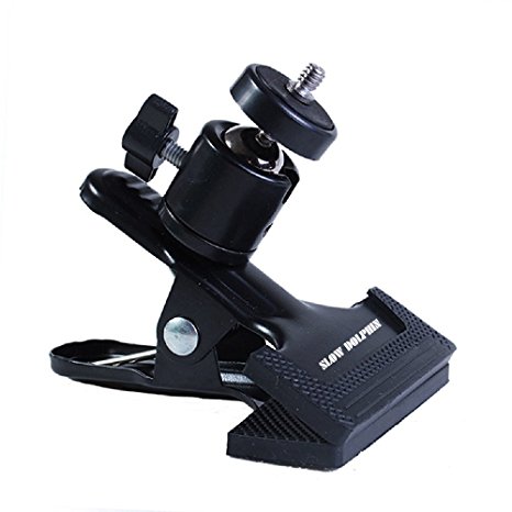 Slow Dolphin Professional Tripod Camera Clip Clamp Flash Reflector Holder Mount for Studio Backdrop Camera（Black）