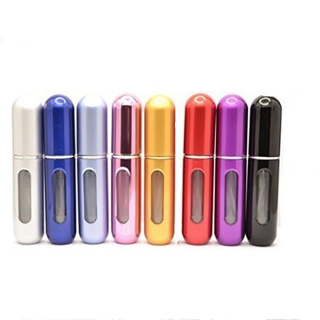 Rainbowlight Mini Refillable Perfume Atomizer Bottle for Travel Spray Scent Pump Case 5ml,Multicolor - 8 Pack