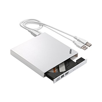 External DVD Drive, DOY Ultra Slim DVD RW / CD RW USB 2.0 CD DVD Burner Reader Writer for Laptop Notebook PC Desktop Computer (White)