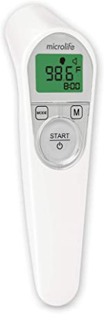 Microlife 3-in-1 Non-Contact Forehead Thermometer with Built-in Smart Accuracy Features for Adults, Kids & Babies