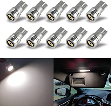 iBrightstar Extremely Bright 3030 Chipsets 168 175 194 2825 W5W T10 Wedge LED Bulbs for License Plate Interior Map Dome Trunk Lights, Warm White