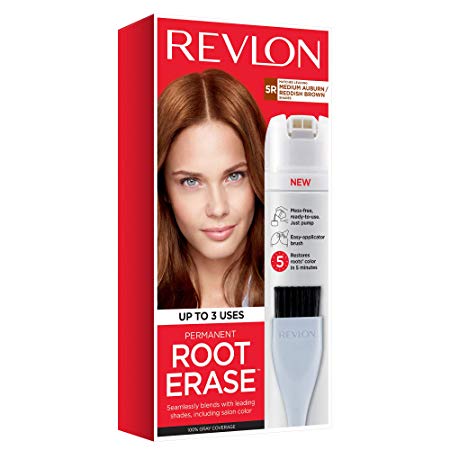 Revlon Root Erase Permanent Hair Color, Root Touchup Hair Dye, Medium Auburn/reddish Brown, 3.2 Fluid Ounce