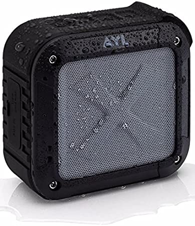 AYL Soundfit Bluetooth Shower Speaker - Certified Waterproof - Wireless, Easy Pairing with All Bluetooth Devices, Phones, Tablets, Computers (Black)