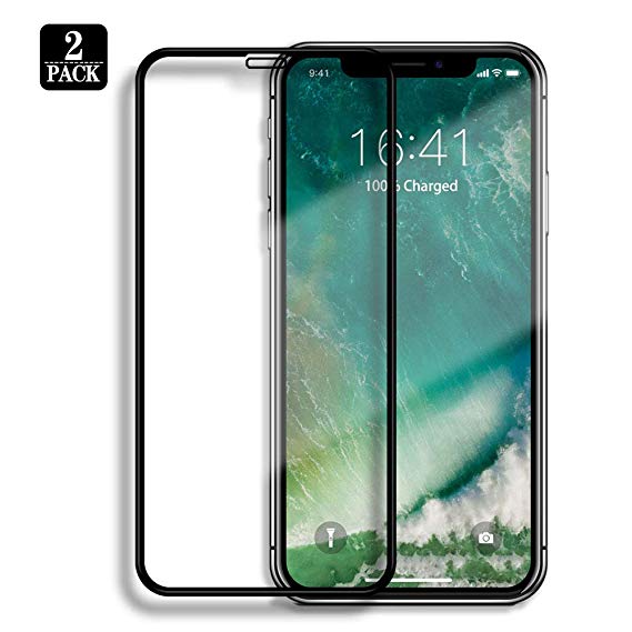 [2-Pack] [ 5.8 inch ] iPhone X/XS Screen Protector Tempered Glass for iPhone X/XS,3D Touch Compatible, 0.3mm Thin 9H Hardness,2.5D Round Edge, Anti-Scratches, Anti-Fingerprint