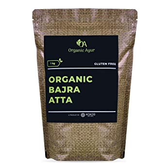 Organic Ayur Bajra Atta(Pearl Millet) 1kg, Certified Organic