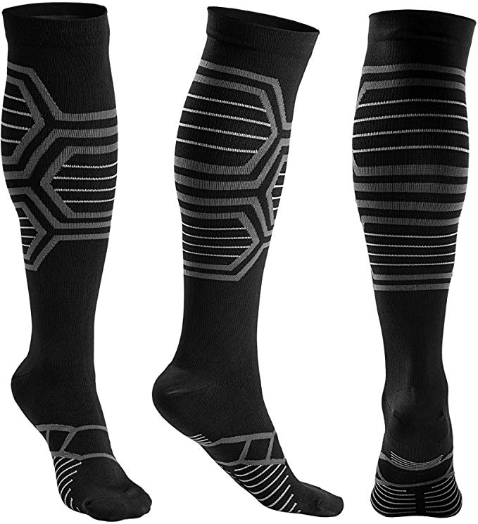 3 Pairs Compression Socks Women and Men - Athletic Fit For Running,Travel,Recovery,Pregnancy & Medical