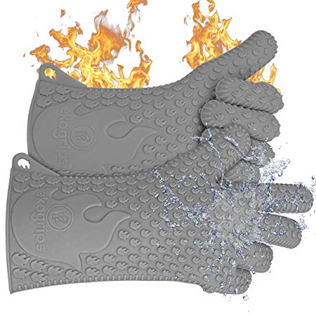 Jolly Green Products Ekogrips #1 Heat-Resistant Cooking Gloves | Leading Brand for Pitmasters | Designed in USA | 3 Sizes (L/XL, Grey)