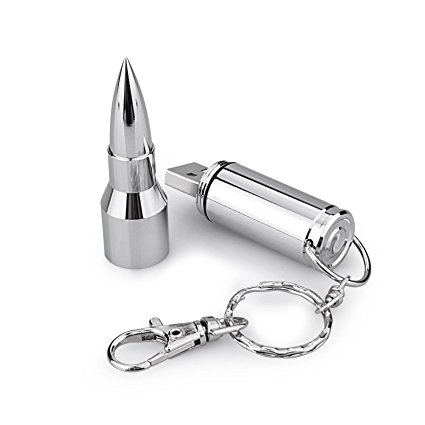 U07STORE New 3D Bullet Flash Drive USB Flash Pen Drive Memory with key chain ( 64 GB, Silver )