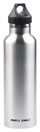 Simply Simily Stainless Steel Water Bottle - Standard Mouth - BPA Free Double Walled Vacuum Insulated, 24 Oz