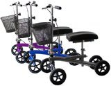 Isokinetics Inc Steerable Knee WalkerScooter - Silver - Deluxe - wMost Sought Features---a Removable Basket Non-Scuff Wheels Locking Brakes---and one just for fun---a Bell