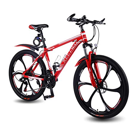 REETWO 26 Inches Mountain Bike 21 Speed Mountain Bicycle for Men and Women, MTB Disc Brakes with Aluminum Frame Riding Bike