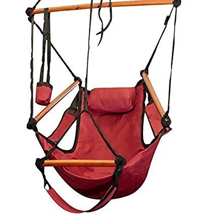 ZENY Hammock Hanging Chair Air Deluxe Sky Swing Outdoor Chair Solid Wood 250lb