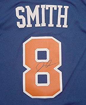 J.R. Smith New York Knicks Autographed Blue #8 Jersey Size L