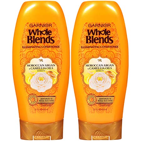 Garnier Whole Blends Illuminating Conditioner Moroccan Argan and Camellia Oils Extracts, 22 fl. oz. (Packaging May Vary), 2 Count