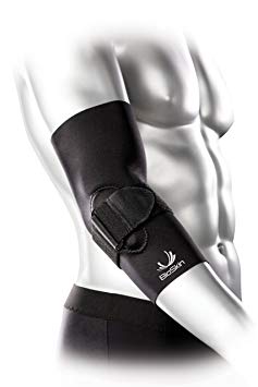 Elbow Compression Sleeve with Supportive Strap and Gel Comfort - Elbow Sleeve for Recovery, Tendinitis, Tennis Elbow and Golfer's Elbow - Use for Any Activity- By BioSkin