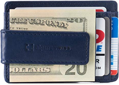 Alpine Swiss RFID Harper Money Clip Front Pocket Wallet For Men