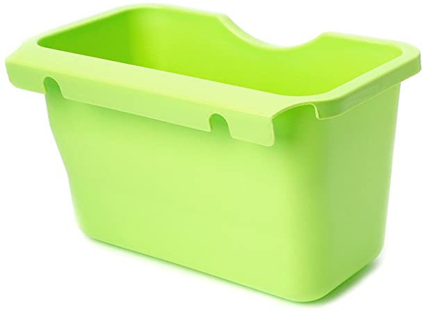Dabixx Plastic Kitchen Cabinet Door Hanging Trash Garbage Can Bin Rubbish Container-Green
