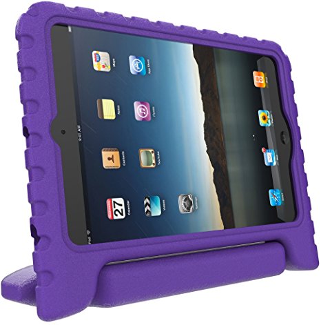 iPad Mini Case for Kids: Stalion® Safe Shockproof Protection for iPad Mini 1st 2nd 3rd & 4th Generation (Purple Grape) Ultra Lightweight   Comfort Grip Carrying Handle   Folding Stand