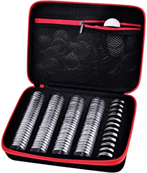 108 Pieces 30 mm Coin Capsules, Coins Holder Collector Case for Coin Collection Supplies with Plastic Storage Box (Bag Only)