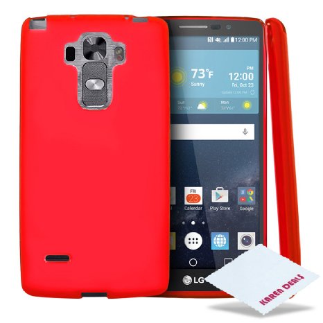 LG G Vista 2 Case Red Slim and Flexible Anti-shock Crystal Silicone Protective TPU Gel Skin Case Cover