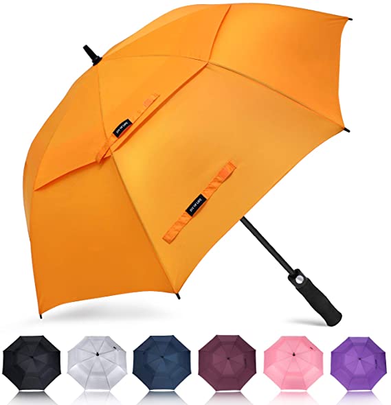 ZOMAKE Golf Umbrella 58/62/68 Inch, Large Windproof Umbrellas Automatic Open Oversize Rain Umbrella with Double Canopy for Men - Vented Stick Umbrellas