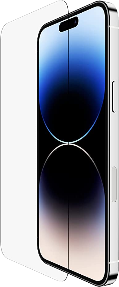 Belkin UltraGlass iPhone 14 Pro Max Screen Protector, AntiMicrobial-Treated, Easy Bubble Free Application with Included Installation Guide Tray, 9H Hardness Tested