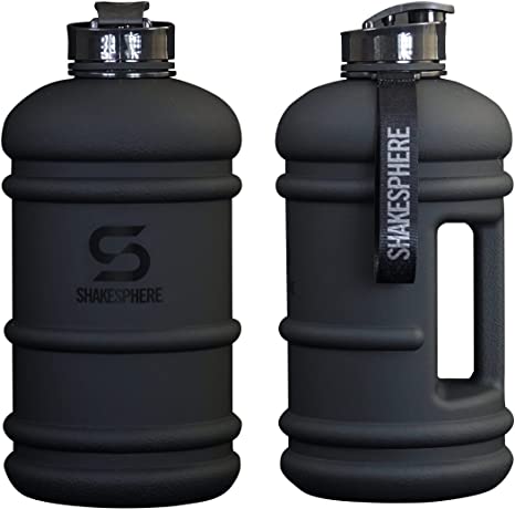SHAKESPHERE Large Sports Water Bottle - BPA Free Hydration Jug, Black - Ideal for Sports, Camping, Outdoor, Biking & Kids