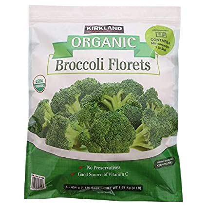 Evaxo Organic Broccoli Florets, 4 x 1 lb.#B