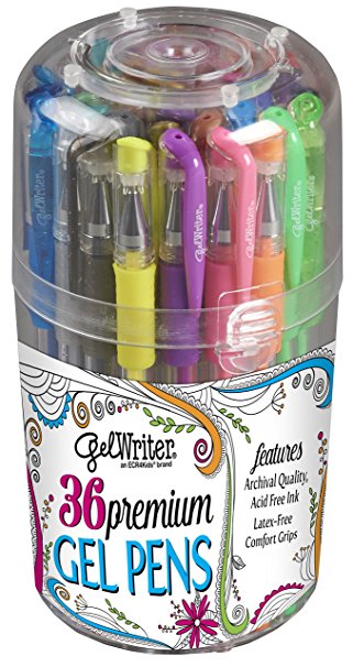 ECR4Kids GelWriter Gel Pens Set Premium Multicolor in Pop-Up Stand (36-Count)