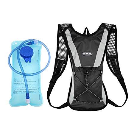 SKL Backpack Water Bag Hydration Backpack With 2L Hydration Pack Water Bladder Hiking Backpack Cycling Rucksack Climbing Camping Running Bags