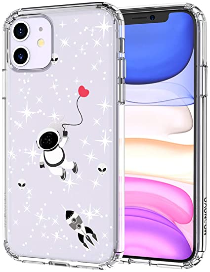 MOSNOVO iPhone 11 Case, Outer Space Pattern Printed Clear Design Transparent Plastic Hard Back Case with TPU Bumper Protective Case Cover for iPhone 11