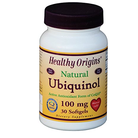 Healthy Origins Ubiquinol 100 MG Soy Free/Non-GMO Gels,  30 Count