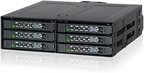 ICY DOCK Rugged 6 x 2.5 SAS/SATA HDD/SSD Mobile Rack Enclosure for 5.25" Bay | ToughArmor MB608SP-B