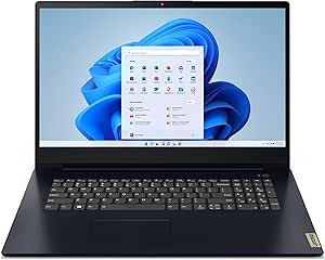 Lenovo IdeaPad 3 17IAU7 - Ordinateur Portable 17.3'' HD  (Intel Core i3-1215U, RAM 8Go, SSD 512Go, Intel UHD Graphics, Windows 11 Home) Clavier AZERTY Français - Bleu