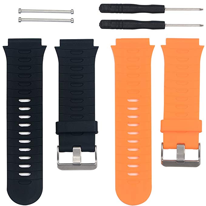 Replacement Bands and Straps for Garmin Forerunner 920XT GPS Running Watch (Black Orange)